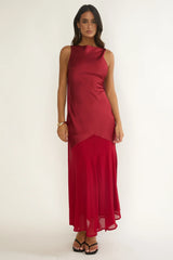 Veyla Shoulder Sash Maxi Dress Wine