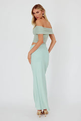 Lorely Off-Shoulder Midi Dress Sage