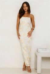 Amber Zest Mesh Maxi Dress Yellow