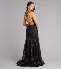 Pam Glitter Strappy Mermaid Ball Gown