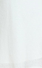 Rowella Mini Dress - Faux Feather Bell Sleeve Dress in White