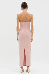 Karaline Strapless Bust Accent Maxi Dress Blush