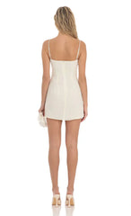 Chiffon Ruffle V-Neck Dress in Pastel Yellow