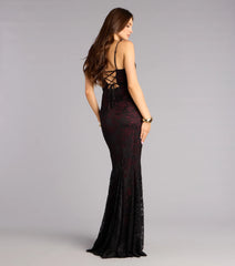 Ellianna Lace Cowl Neck Mermaid Dress